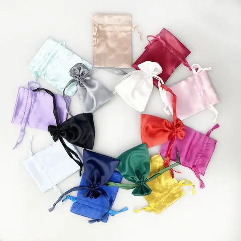 personalized satin drawstring bags