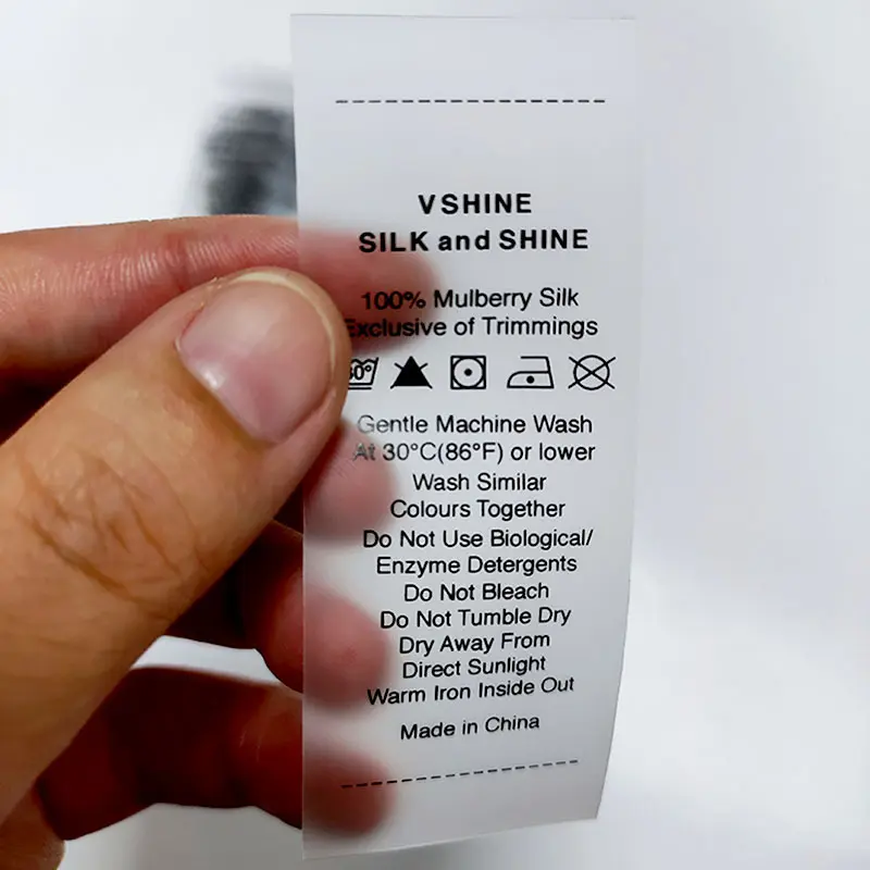 100 Cotton Care Instructions Label